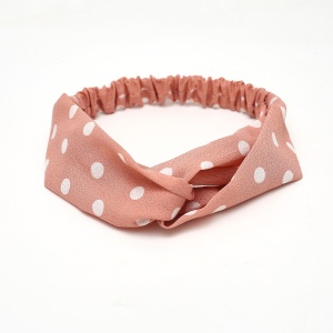 Bentita pentru par elastica, model buline chic, roz, marime standard