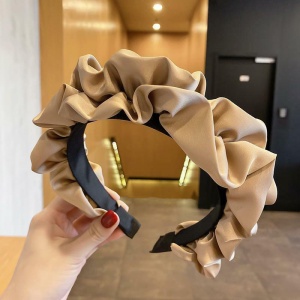 Bentita pentru par, model cu volanas chic waves, marime universala, maro - Img 2