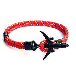 Bratara cu avion, rosu cu albastru, unisex,
