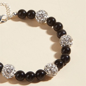 Bratara dama, model deosebit, accesorii multiple, reglabila, tematica eleganta, neagra - Img 4