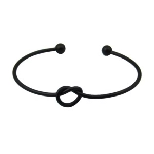 Bratara dama, model nod inima, deschidere circle, neagra, dimensiune fixa