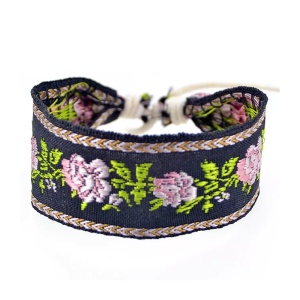 Bratara dama, motive traditionale, reglabila, neagra