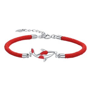 Bratara dama, sfoara, reglabila, model creativ, accesoriu peste koi norocos, rosie