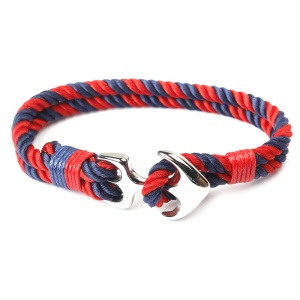 Bratara marinar cu ancora, rosu cu albastru, unisex,