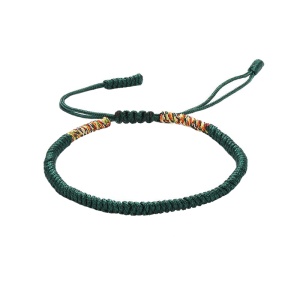 Bratara, model clasic impletitura noduri norocoase, dimensiune reglabila, verde, unisex