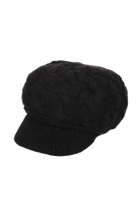 Caciula dama, circumferinta elastica, model cu cozoroc curbat pentru protectie vant si ninsoare, tematica elegant style, marime universala, neagra - Img 2
