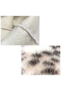 Caciula dama, model cu urechiuse, imprimeu animal print, tematica wild winter, marime universala, bej - Img 4