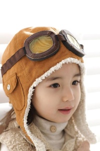 Caciula model aviator pentru copii, foarte calduroasa, maro - Img 3
