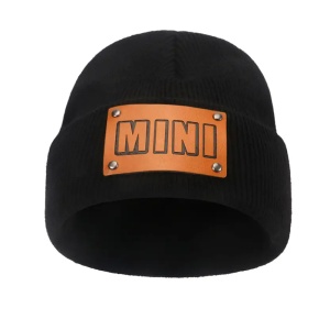 Caciula pentru copii, moale si calduroasa, model clasic, tematica mini me, marimea S, 0 – 12 luni, neagra