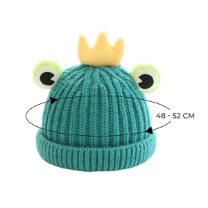 Caciula pentru copii, model moale cu ochisori de broscoi simpatic si coroana, tematica frog prince, 1 – 6 ani, verde - Img 4