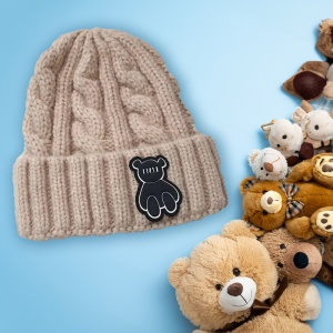 Caciula pentru copii, model moale si calduroasa, tematica happy bear world, 3 – 10 ani, crem - Img 3