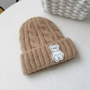 Caciula pentru copii, model moale si calduroasa, tematica happy bear world, 3 – 10 ani, maro - Img 2
