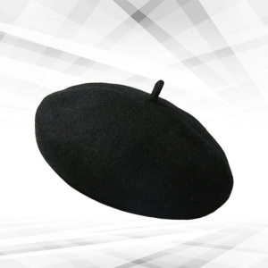 Caciula pentru copii tip bereta, model fashion reglabil, tematica o lume eleganta, 2 – 4 ani, marimea S, neagra - Img 3