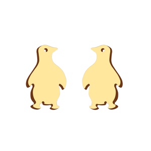 Cercei dama adopt a penguin, tematica happy feet, model pinguini simpatici, aurii