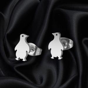 Cercei dama adopt a penguin, tematica happy feet, model pinguini simpatici, argintii - Img 4