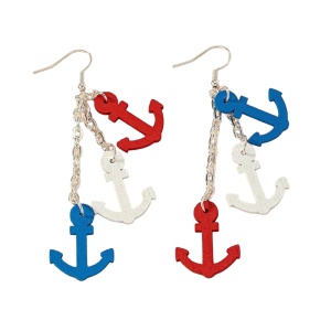Cercei dama, model sailing, cool si indraznet, pandantive tip ancora, tematica sea lover, multicolori