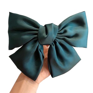 Clama de par, accesorizata cu funda supradimensionata, verde - Img 2