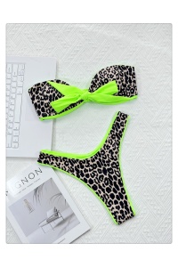 Costum de baie dama, 2 piese, model sexy vibe animal print verde - Img 3