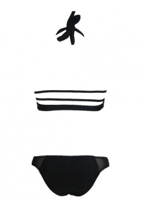 Costum de baie sexy dama, o piesa, negru, chiloti clasici, sutien cu prindere dupa gat - Img 2