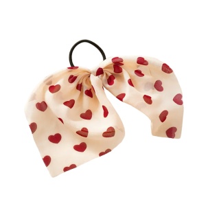 Elastic de par, accesorizat cu funda model romantic love, imprimeu cu inimioare rosu inchis - Img 4