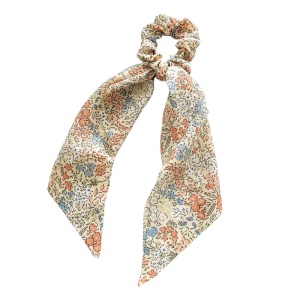 Elastic de par, accesorizat cu funda ponytail, model fantezie cu flori, imprimeu floral, multicolor