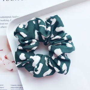 Elastic pentru par, model cu pete, verde cu imprimeu - Img 2