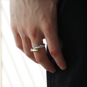 Inel unisex, model deosebit, tematica dragon claw, reglabil, argintiu, - Img 4