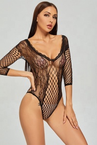 Lenjerie erotica body sexy, negru, plasa - Img 4