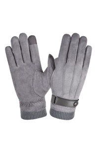 Manusi barbati, model calduros cu manseta dubla, captuseala calduroasa, tematica arctic explorer essential, marime universala, gri - Img 2