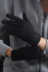 Manusi barbati, model casual, detaliu cusaturi in relief, tematica stay warm, marime universala, negre - Img 3