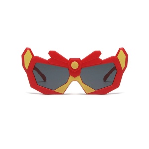 Ochelari de soare pentru baieti, model spirit de razboinic, tematica armura transformers, marime universala, rosii - Img 2