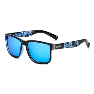 Ochelari de soare pentru barbati, model cool masculin, tematica fashion summer, marime universala, albastri