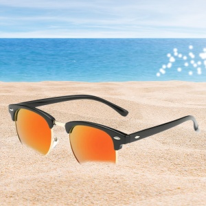 Ochelari de soare pentru barbati, model elegant masculin, tematica fashion hot summer, marime universala, portocalii - Img 2