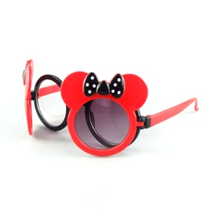 Ochelari de soare pentru copii, model fashion care se deschide open window pentru fetite, marime universala, rosii - Img 4