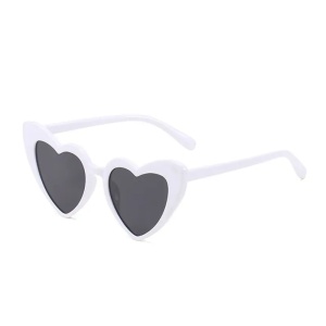 Ochelari de soare pentru copii, model pentru fetite inimioara cute, marime universala, albi