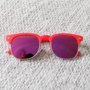 Ochelari de soare pentru copii, unisex, model casual elegant, tematica fashion summer, marime universala, rosii - Img 2
