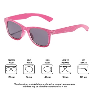 Ochelari de soare pentru copii, unisex, model clasic cu rama in culori vesele, tematica chill summer, marime universala, roz deschis - Img 2