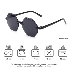 Ochelari de soare pentru copii, unisex, model crazy party, tematica fun is here, marime universala, negri - Img 3
