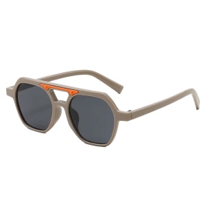 Ochelari de soare pentru copii, unisex, model cu rama chic, detaliu de contrast, tematica cool summer, marime universala, gri