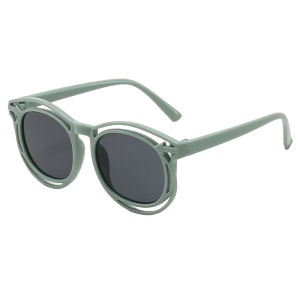 Ochelari de soare pentru copii, unisex, model cu rama fashion, tematica cozy summer, marime universala, verzi