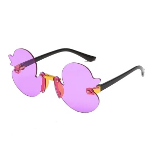 Ochelari de soare pentru copii, unisex, model cu ratuste, tematica Ducky the fancy duck, marime universala, mov