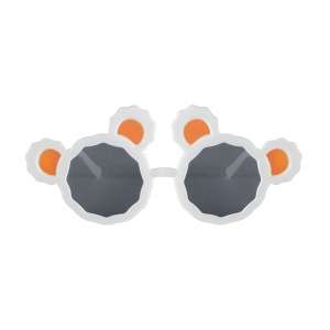 Ochelari de soare pentru copii, unisex, model cu urechi de ursulet, tematica fashion teddy, marime universala, albi - Img 3