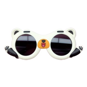 Ochelari de soare pentru copii, unisex, model cu ursulet prietenos, tematica teddy the friendly buddy, marime universala, albi - Img 2