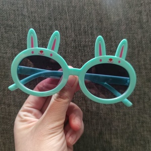 Ochelari de soare pentru copii, unisex, model iepuras, marime universala, turcoaz - Img 3