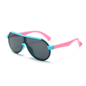 Ochelari de soare pentru copii, unisex, model pilot curajos, tematica summer drive, marime universala, albastri