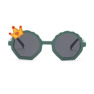 Ochelari de soare pentru copii, unisex, model printi si printese, marime universala, verzi - Img 2