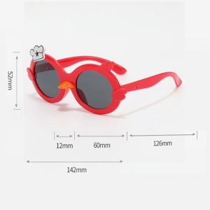 Ochelari de soare pentru copii, unisex, model ratusca nazdravana, accesorii decorative, marime universala, rosii - Img 4