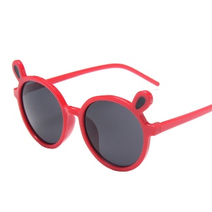 Ochelari de soare pentru copii, unisex, model vesel cu accesorii urechiuse, marime universala, rosii