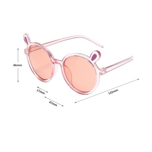 Ochelari de soare pentru copii, unisex, model vesel cu accesorii urechiuse, marime universala, corai - Img 2