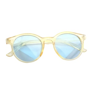 Ochelari de soare pentru copii, unisex, model vintage, rame fashion, M2, marime universala, galbeni